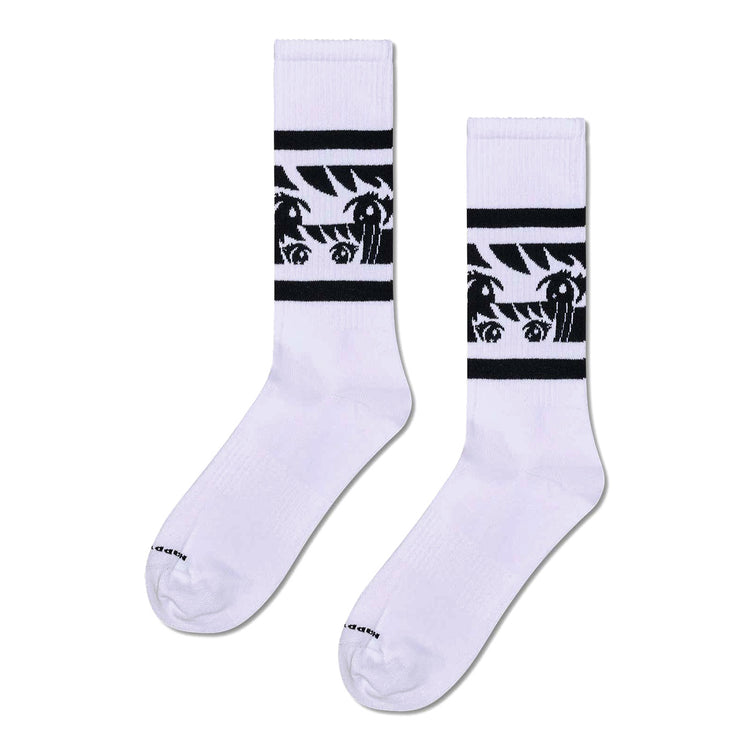 Anime Stripe Sneaker Sock White - Calzini Bianchi P004146 WHITE HAPPY SOCKS 