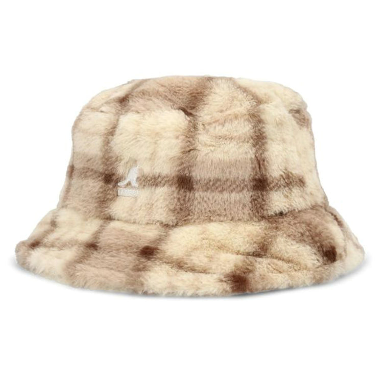 Faux Fur Bucket -- Cappello Beige Multi Plaid K4370 BM266 KANGOL 