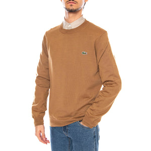 Pullover DPC Brown - Maglione Girocollo Uomo Marrone AH3225-DPC . LACOSTE 