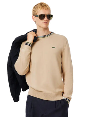 PULLOVER DV0 BEIGE - Maglione Uomo Lacoste Beige AH5158-DV0 . LACOSTE 