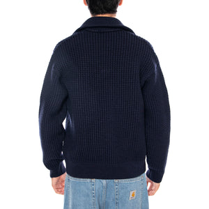 PULLOVER 166 Blue Navy - Maglione Collo Alto Uomo Blu Navy AH5205-166 . LACOSTE 