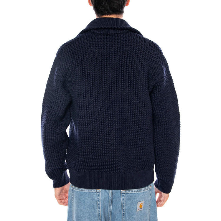 PULLOVER 166 Blue Navy - Maglione Collo Alto Uomo Blu Navy AH5205-166 . LACOSTE 