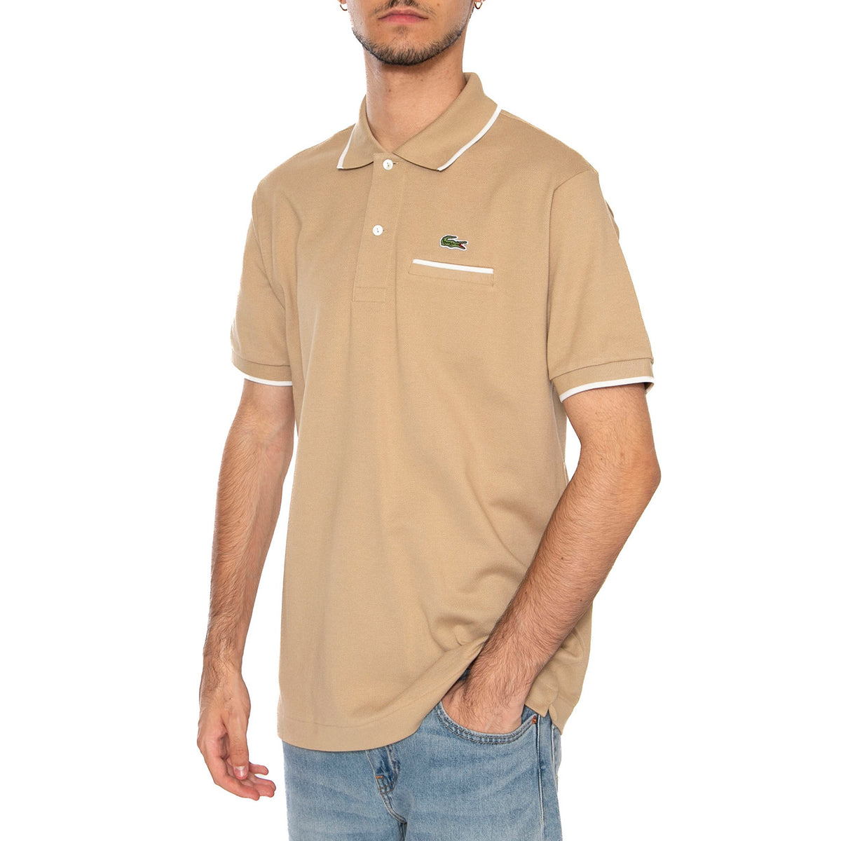 Maglietta M/C 7PT Beige - Polo Shirt Uomo Beige PH9838-7PT . LACOSTE 