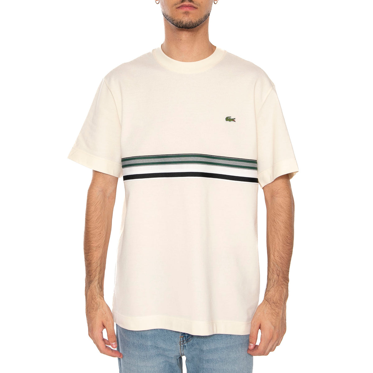 T-Shirt XFJ White - Maglietta Girocollo Uomo Bianca TH5458-XFJ . LACOSTE 