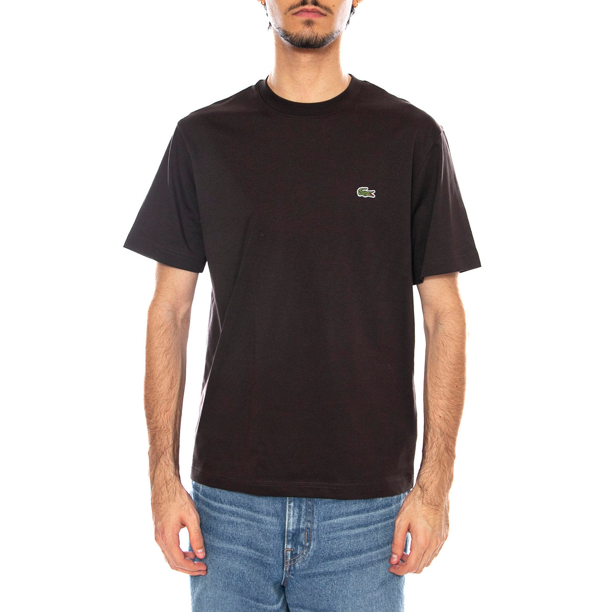 T-Shirt SKB Black - Maglietta Girocollo Uomo Nera TH7318-SKB . LACOSTE 