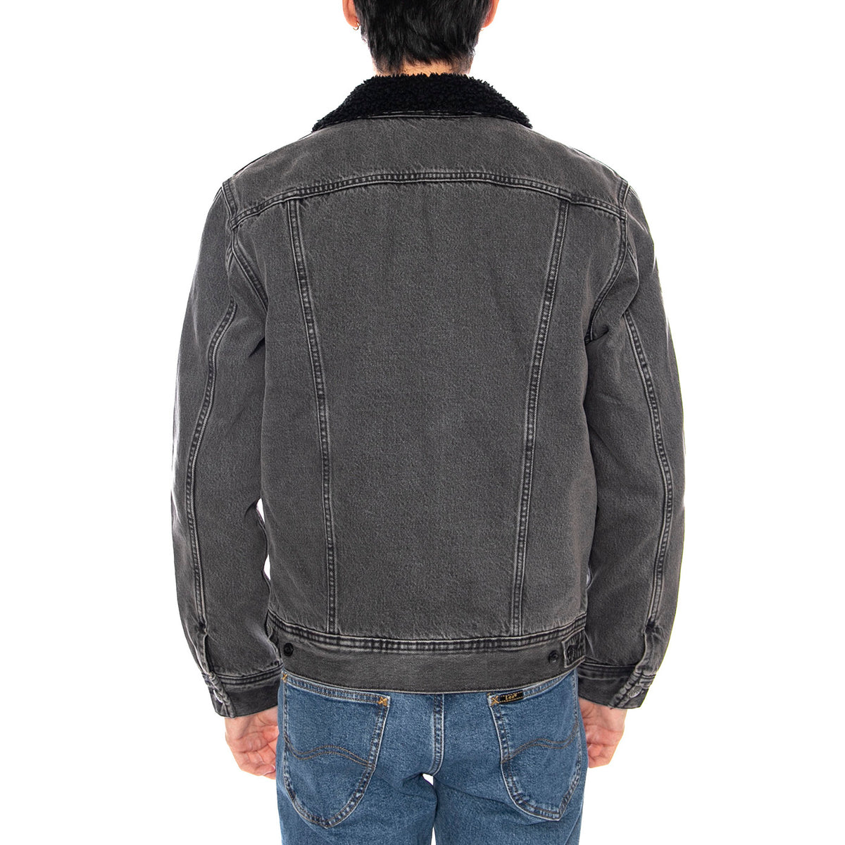 Sherpa Jacket Deep Obsidian - Giacca Denim Jeans Uomo Grigo Antracite 112370427 . LEE 