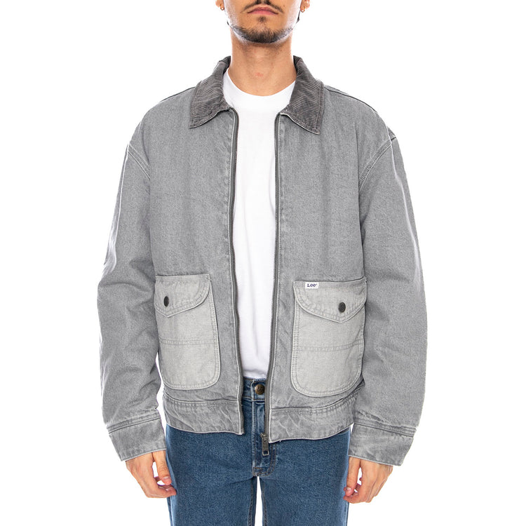 91U Utility Jacket Geminy Grey - Giacca Denim Jeans Uomo Grigia 112370527 . LEE 
