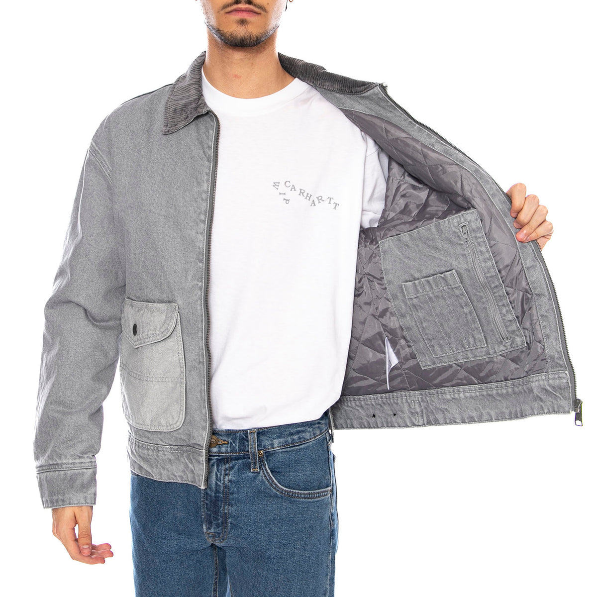 91U Utility Jacket Geminy Grey - Giacca Denim Jeans Uomo Grigia 112370527 . LEE 