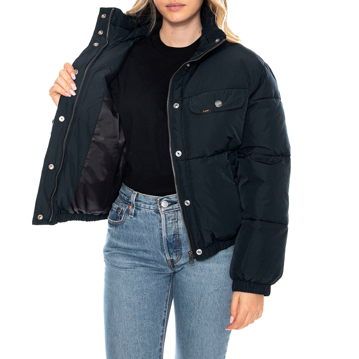 Rider Puffer Jacket Black -- Giacca Piumino Donna Nero 112370872 . LEE 