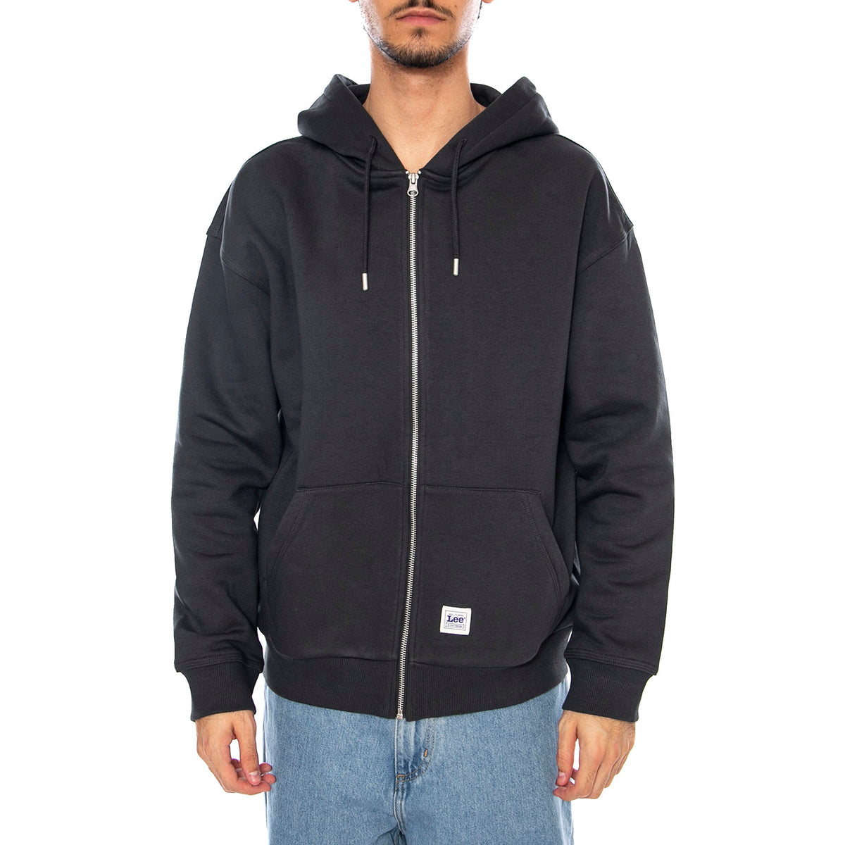 WW Full Zip Hoodie Washed Black - Felpa con Cappuccio e Zip Uomo Nera 112372356 . LEE 