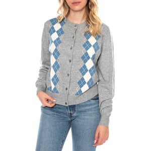 Super Soft Crewneck Cardi Elgin Placed A Blue -- Cardigan Donna Multicolore 0037P-0005 . LEVIS 