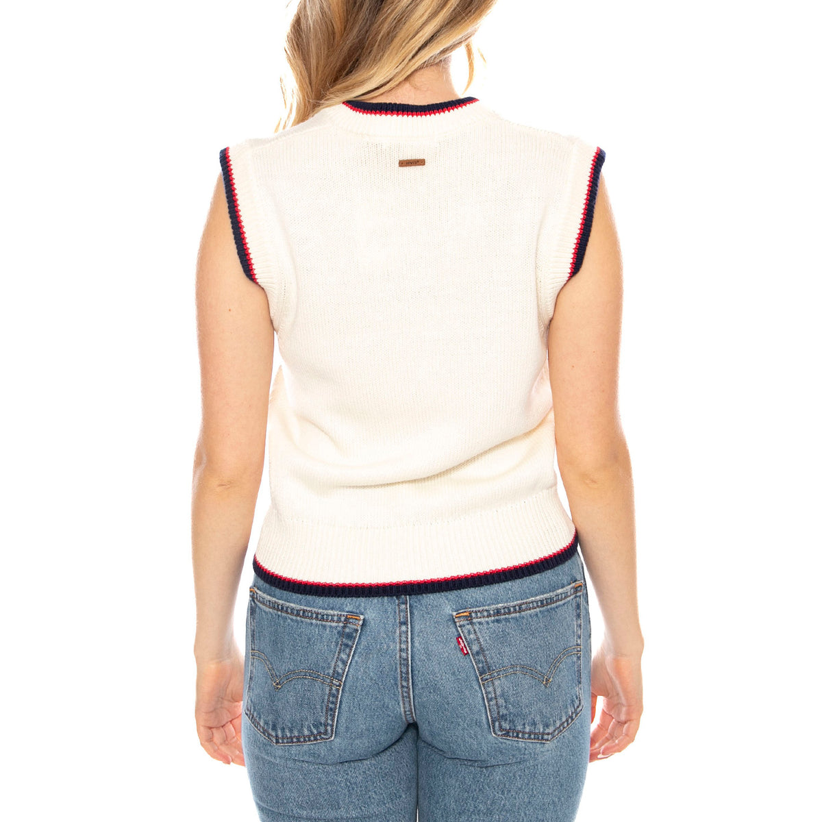 Charlie V-Neck Vest Tofu Neutral -- Gilet Donna Bianco 0037T-0001 . LEVIS 