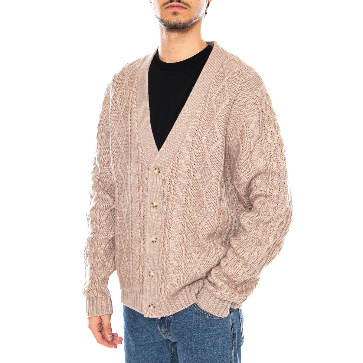 Valencia Cardigan Fungi Heather Neutral - Cardigan Uomo Beige 003B5-0004 . LEVIS 