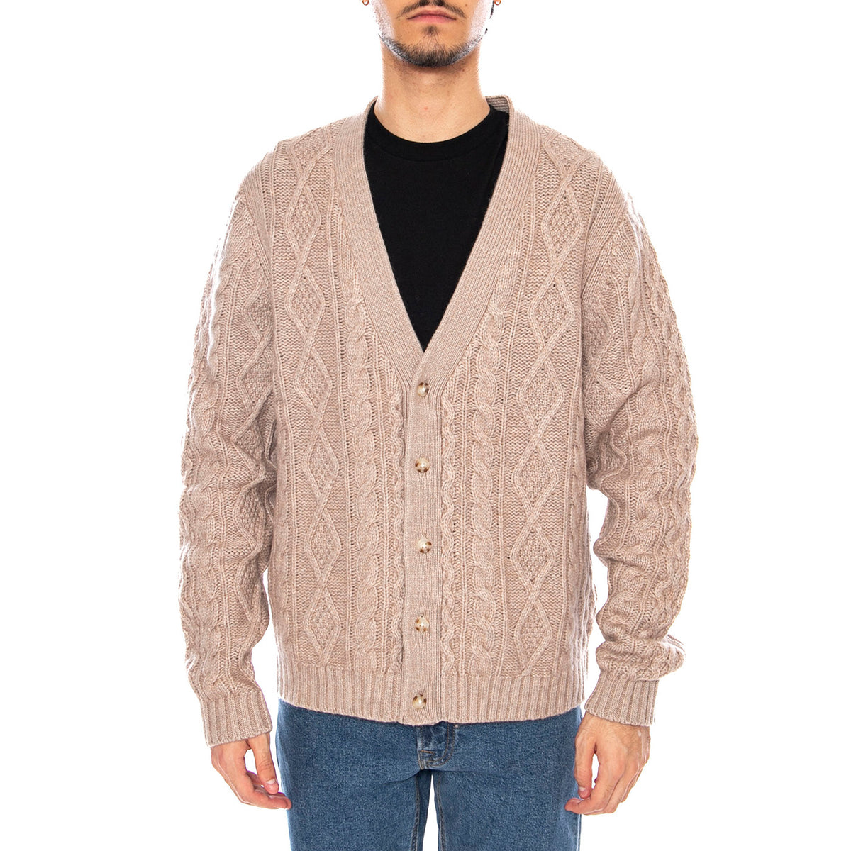 Valencia Cardigan Fungi Heather Neutral - Cardigan Uomo Beige 003B5-0004 . LEVIS 
