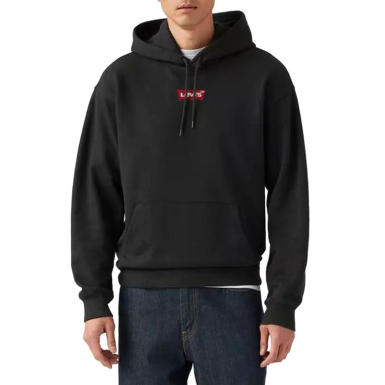 RELAXED GRAPHIC PO BI BADGE BW 1 MINERAL BLACK - Felpa con Cappuccio Uomo Nera 38479-0379 . LEVIS 