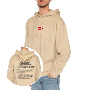 Relaxed Graphic PO Badge Batwing White P Neutral - Felpa con Cappuccio Uomo Beige 38479-0423 . LEVIS 
