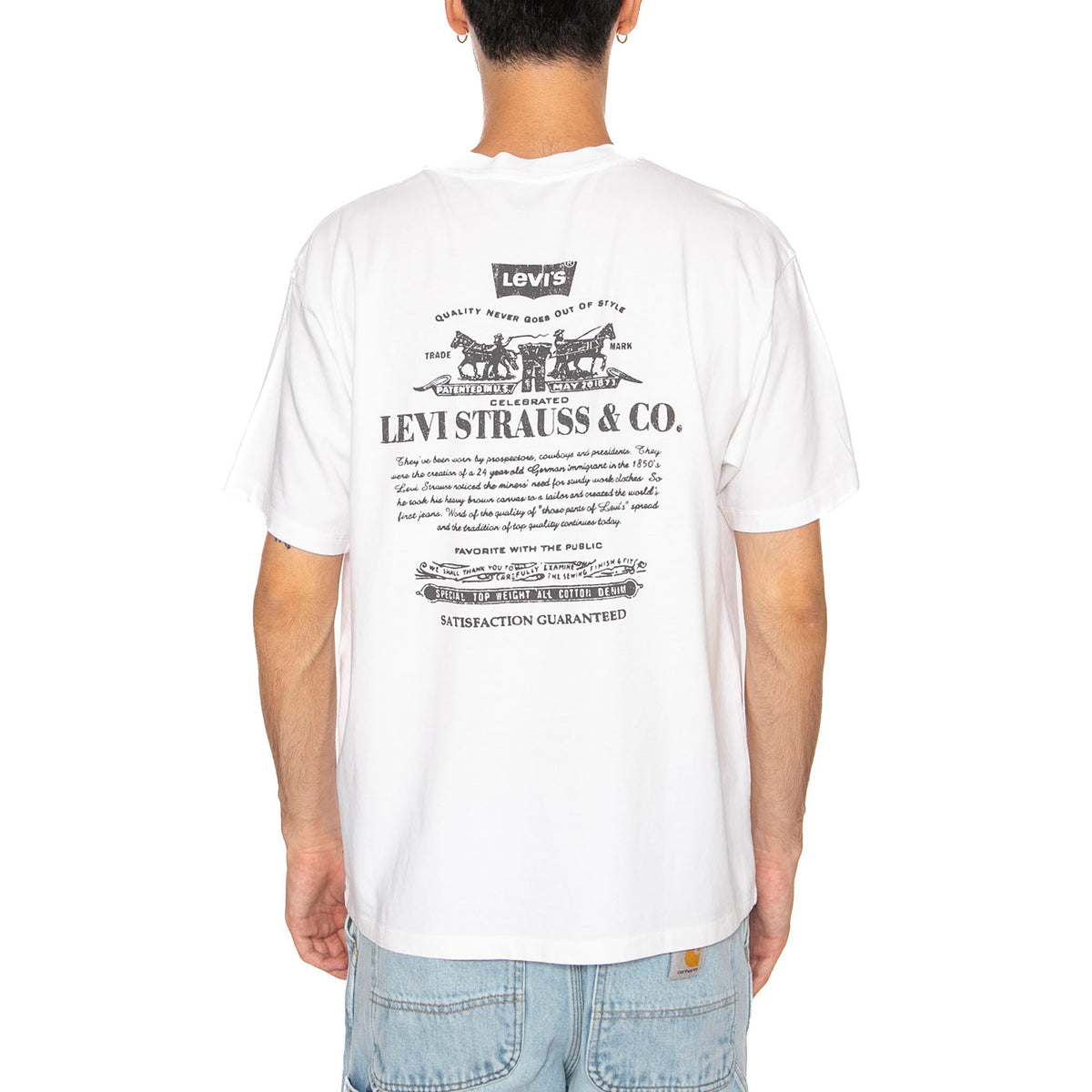 Vintage Fit Graphic Tee Badge BW 2HP White Brown - Maglietta Girocollo Uomo Bianca 87373-0214 . LEVIS 