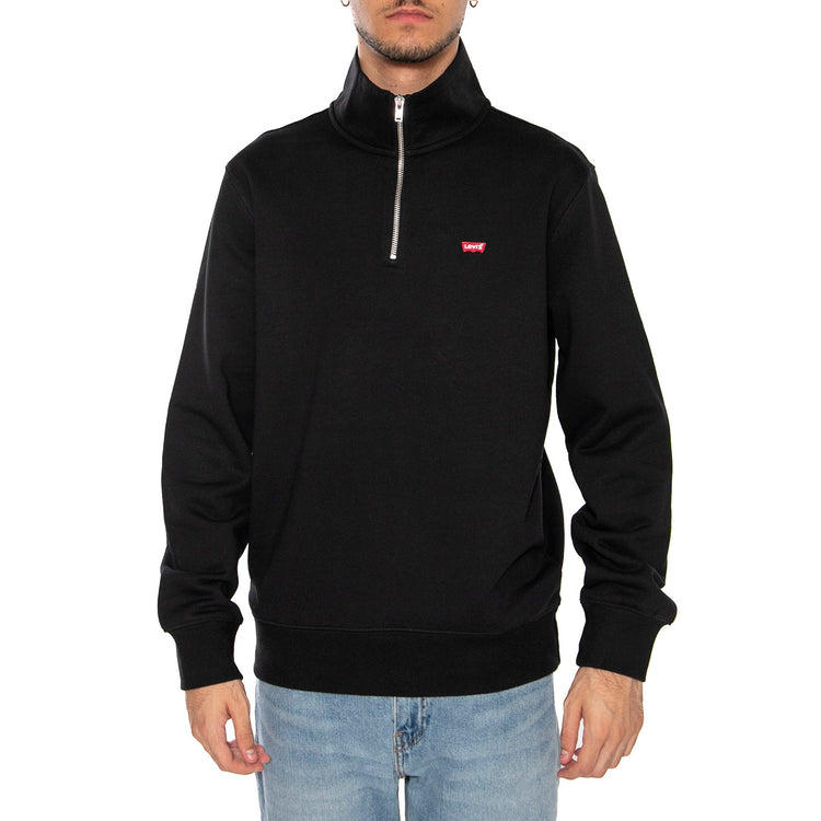 Original HM 1/4 Zip Mineral Black - Felpa Uomo Nera A8606-0000 . LEVIS 