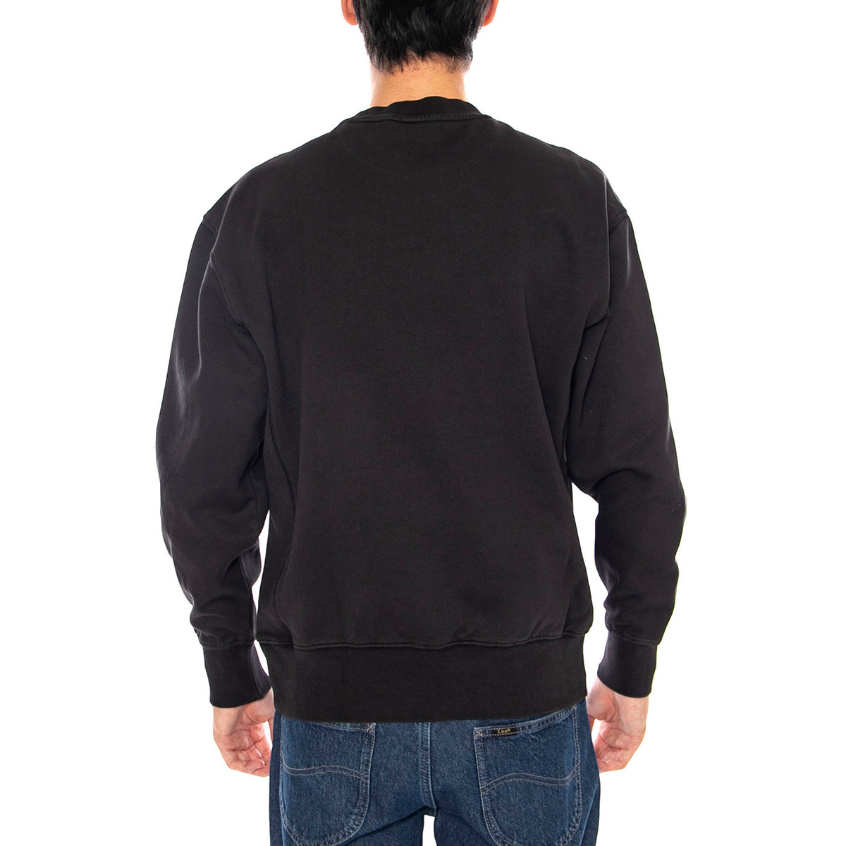 Authentic Crew Black Agate Garment Dye F Black - Felpa Girocollo Uomo Nera A9244-0000 . LEVIS 