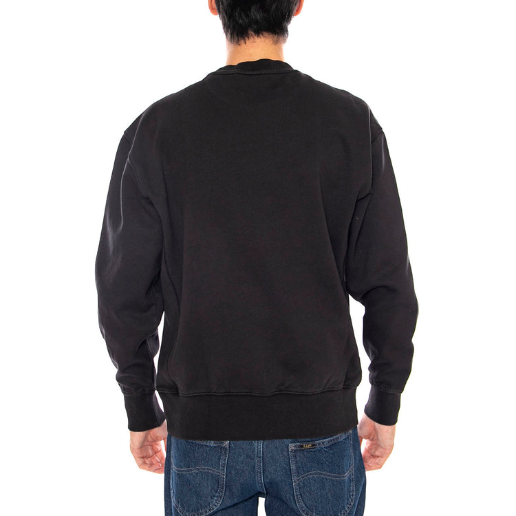 Authentic Crew Black Agate Garment Dye F Black - Felpa Girocollo Uomo Nera A9244-0000 . LEVIS 