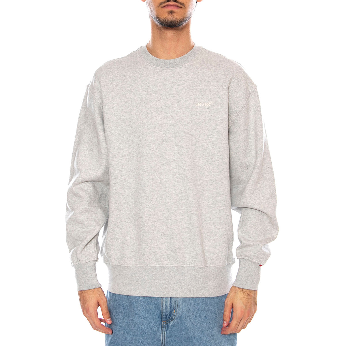 Authentic Crew Light Gray Heather Bros BC03 Neutral - Felpa Girocollo Uomo Grigia A9244-0001 . LEVIS 