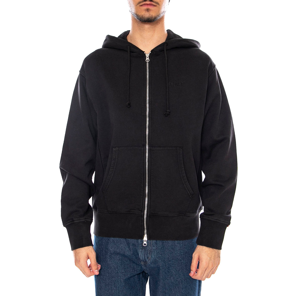 Authentic Full Zip Black Agate Garment D Black - Felpa con Cappuccio e Zip Uomo Nera A9265-0000 . LEVIS 