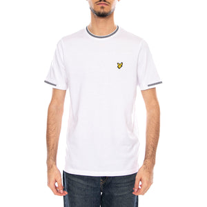 Birdseye Half Tipped T-Shirt White/Jet Black - Maglietta Girocollo Uomo Bianca TS2305V-W104 . LYLE & SCOTT 