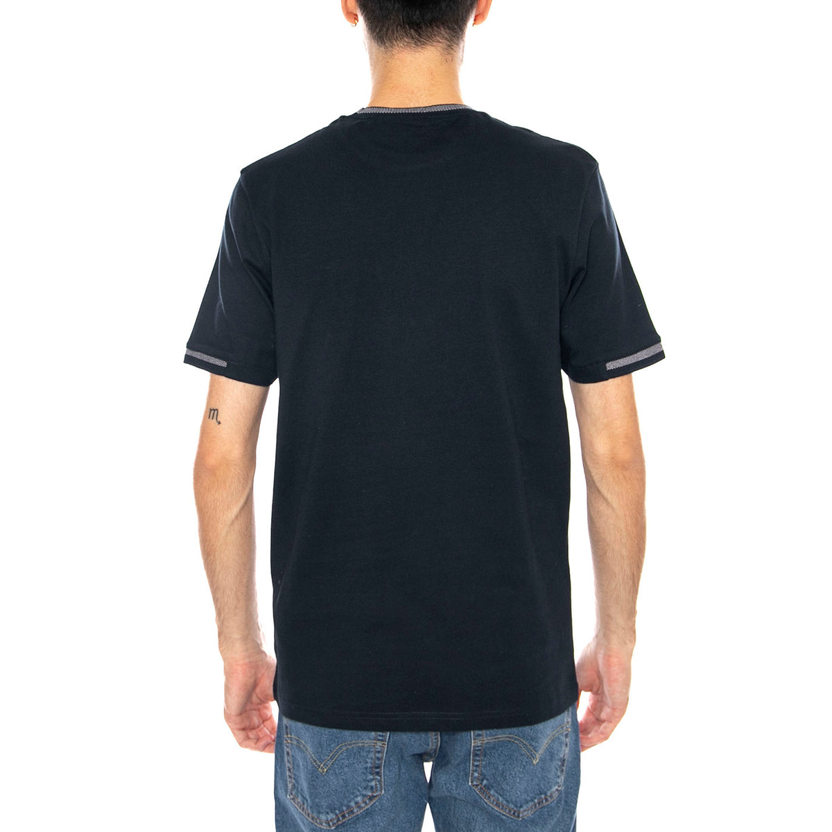 Birdseye Half Tipped T-Shirt Dark Navy/Ash Lilac - Maglietta Girocollo Uomo Blu TS2305V-X941 . LYLE & SCOTT 