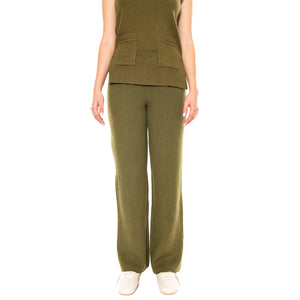 Knitted Trousers 118 Khaki - Pantaloni Donna Verdi 3.53.690.14 . MD'M 
