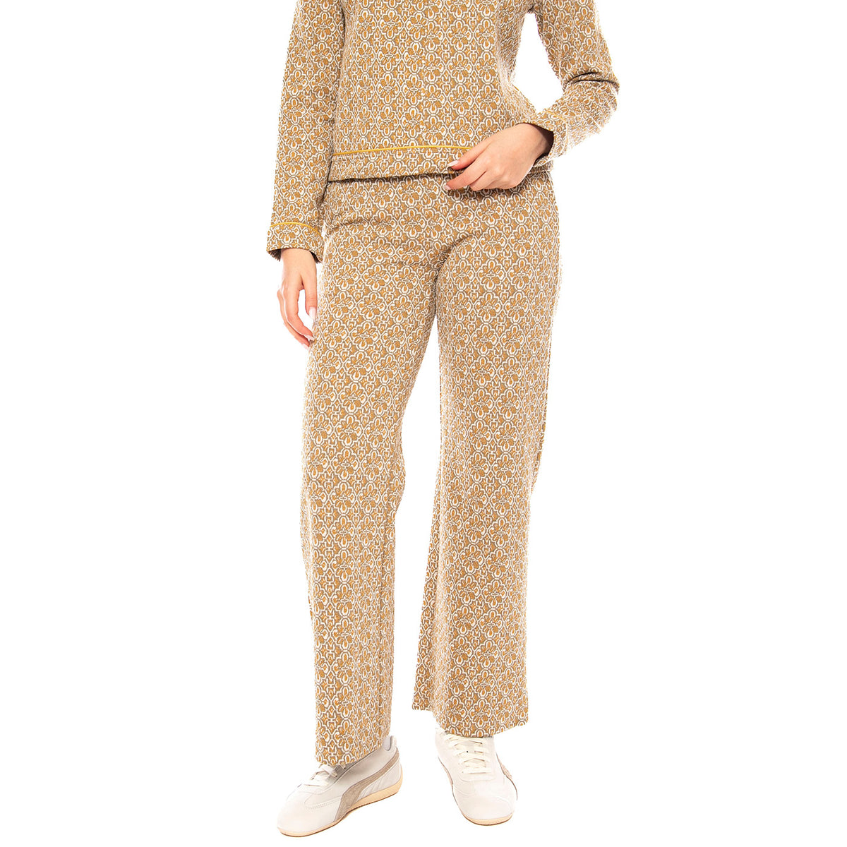 MD M Trousers 514 Oil Tile - Pantaloni Donna Gialli / Multicolore 3.73.027.19 . MD'M 