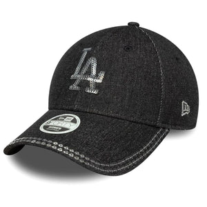 Female Sequin Denim 9FORTY® Los Angeles Dodgers Black -Cappellino con Visiera Nero 60758949 BLK NEW ERA 