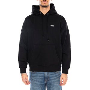 OBEY Quarter Icon Fleece Black -- Felpa con Cappuccio Uomo Nera 112844193 BLK OBEY 