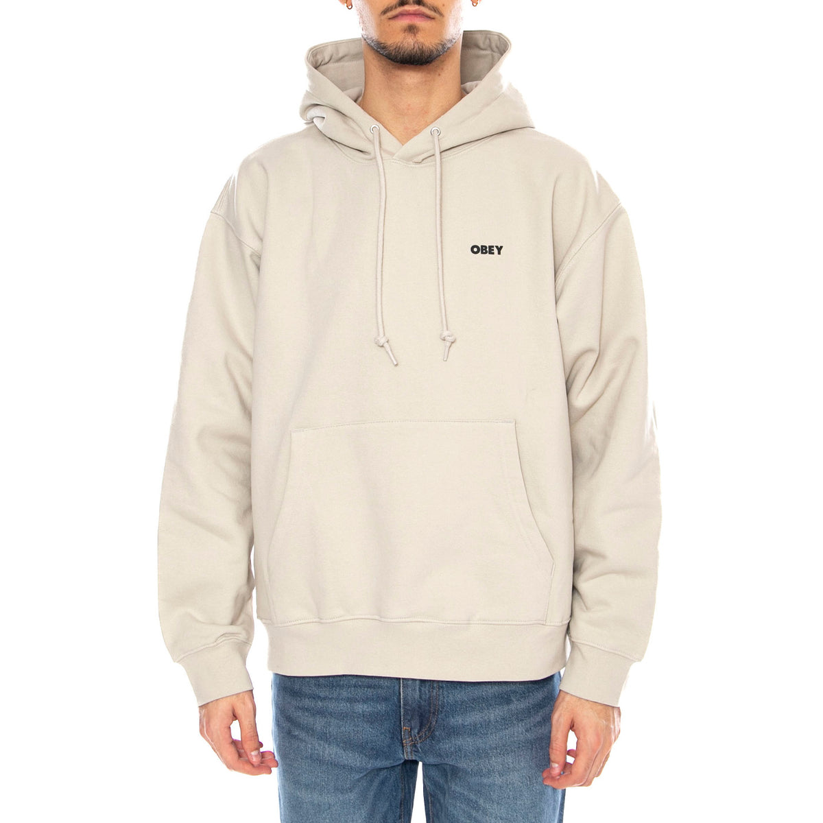 OBEY Quarter Icon Fleece -- Felpa con Cappuccio Uomo Moonstruck Beige 112844193 MNS OBEY 