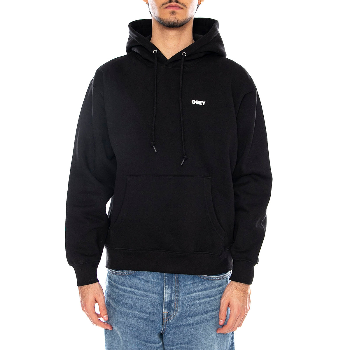 OBEY Art Studio Flowers Fleece - Felpa con Cappuccio Uomo Nera 112844234 BLK OBEY 