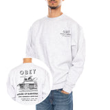 OBEY House of Subversion Fleece Heather Grey -- Men's Crewneck Sweatshirt Grey Men OBEY