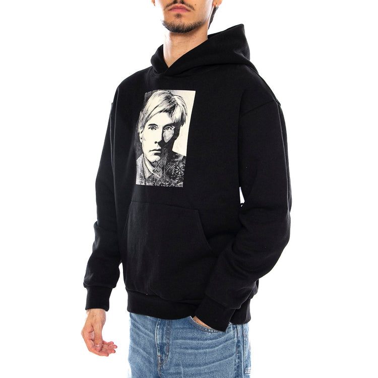 OBEY Warhole Fleece Black - Felpa con Cappuccio Uomo Nera 118164241 BLK OBEY 
