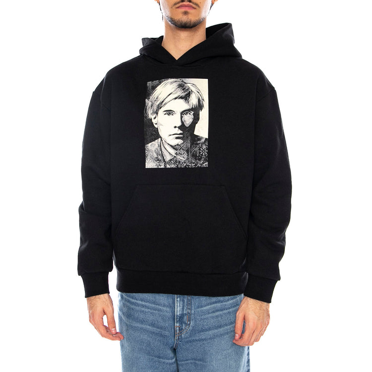 OBEY Warhole Fleece Black - Felpa con Cappuccio Uomo Nera 118164241 BLK OBEY 