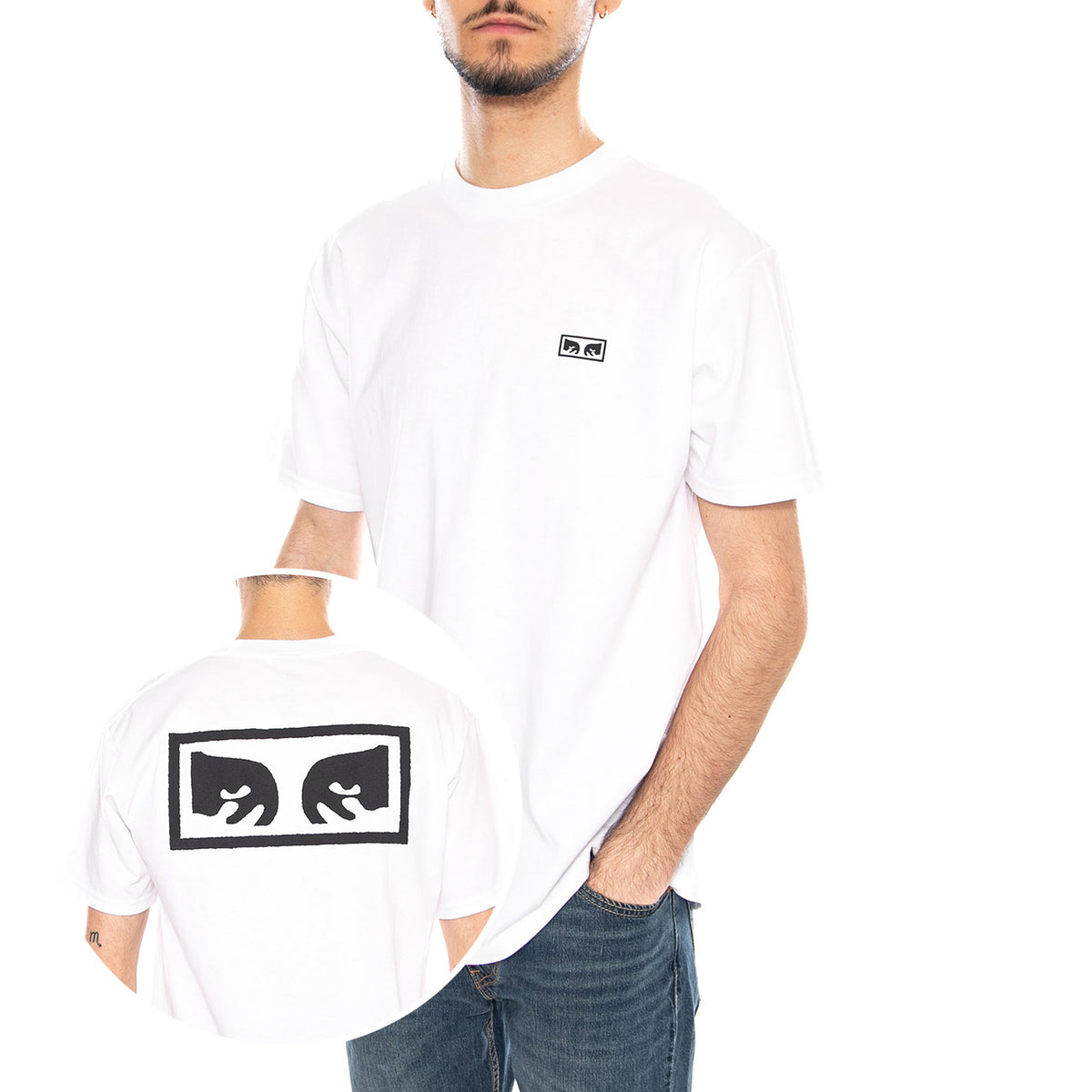 OBEY Eyes 3 Tee White - Maglietta Girocollo Uomo Bianca 165261826 WHT OBEY 