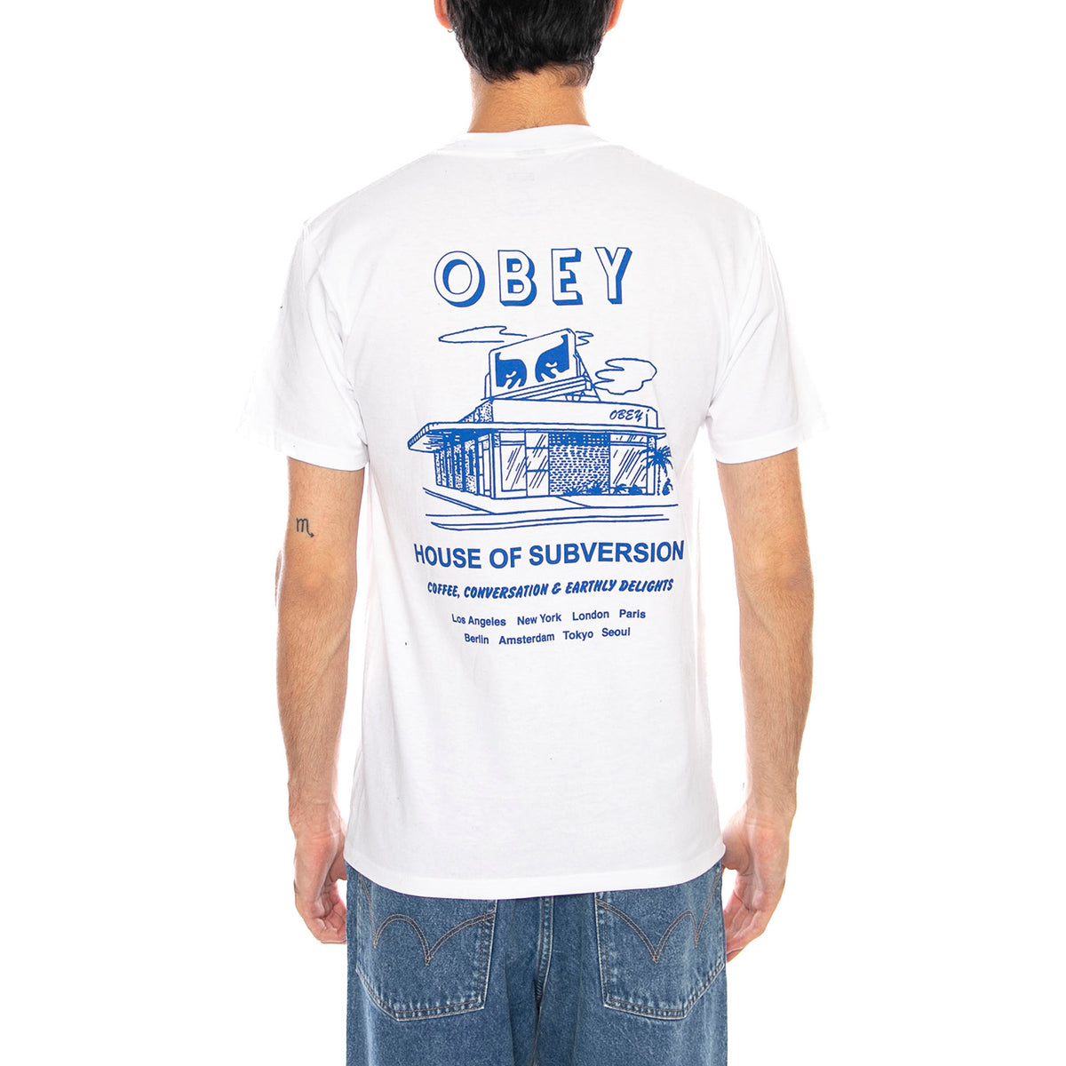 OBEY House Of Subversion White - Maglietta Girocollo Uomo Bianca 165264195 WHT OBEY 