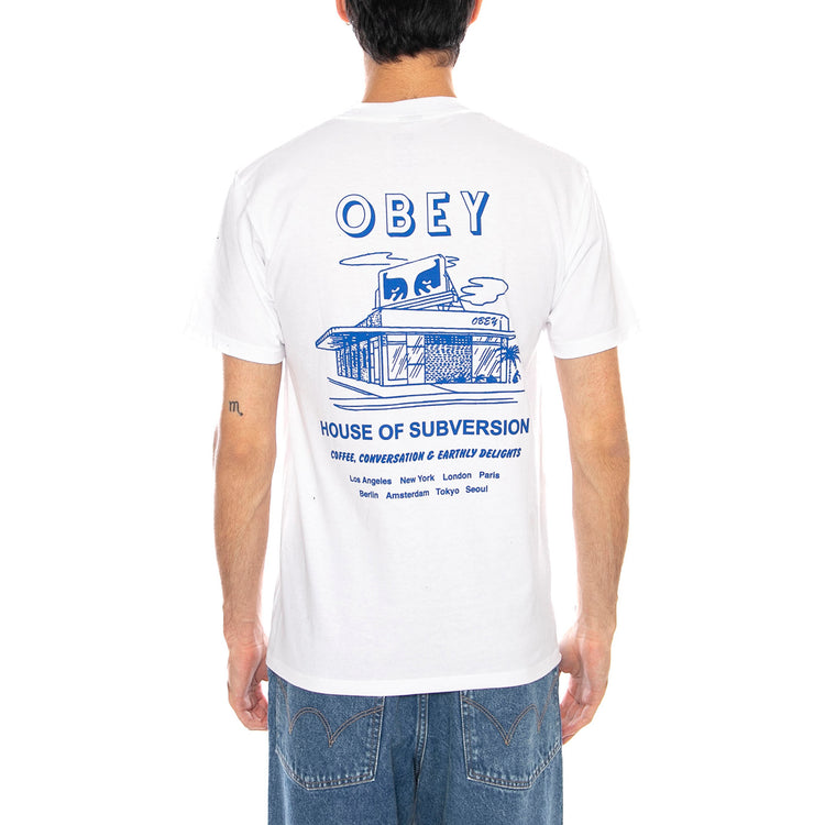 OBEY House Of Subversion White - Maglietta Girocollo Uomo Bianca 165264195 WHT OBEY 