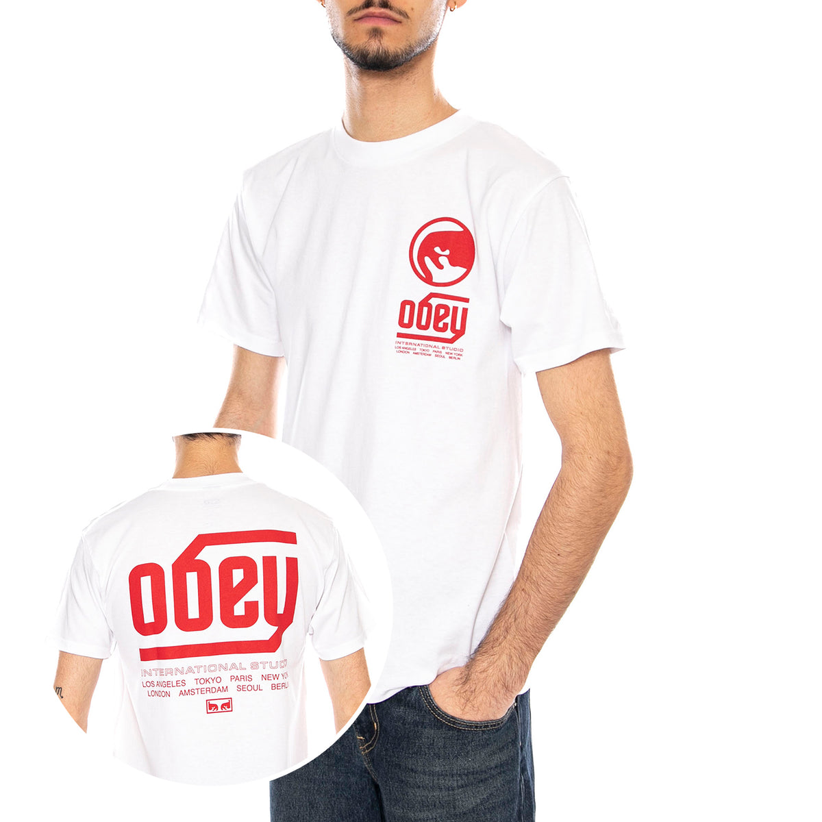 Obey Trademark Maglietta -- Maglietta Uomo Bianca 165264214 WHT OBEY 