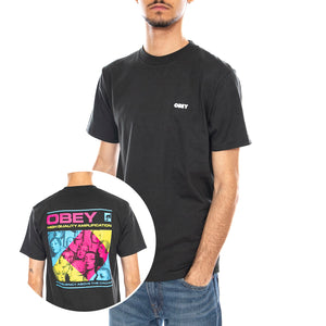 OBEY High Quality Amplification Tee -- Maglietta Girocollo Uomo Nera 165264237 VBL OBEY 