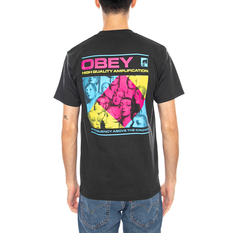 OBEY High Quality Amplification Tee -- Maglietta Girocollo Uomo Nera 165264237 VBL OBEY 