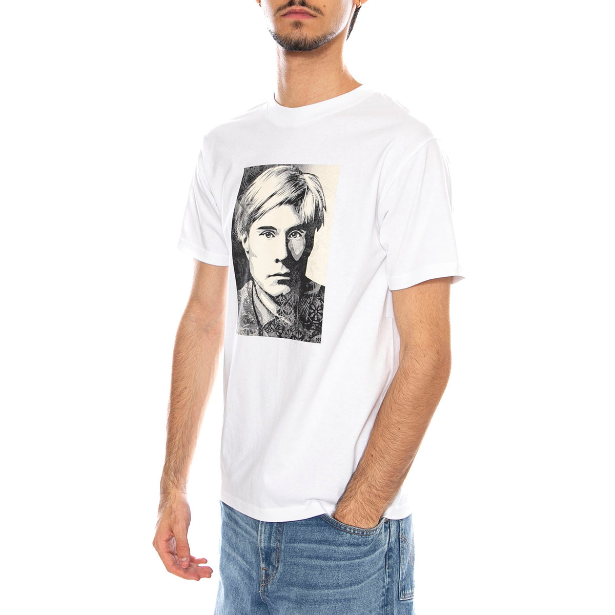 Obey Worhole Tee White - Maglietta Girocollo Uomo Baianca 165264241 WHT OBEY 