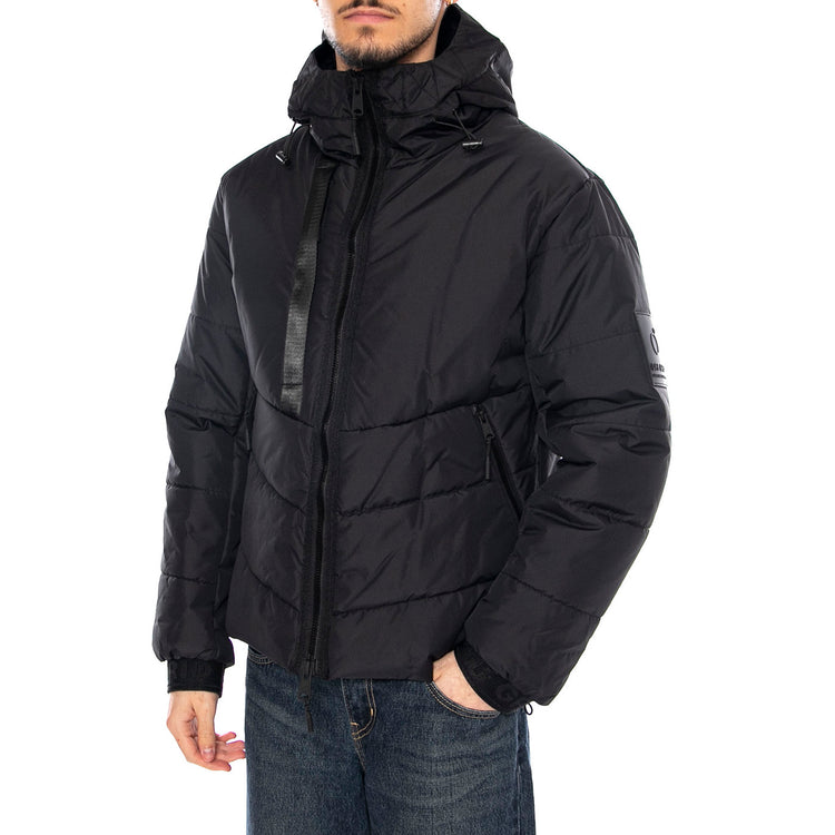 Muster Padding Jacket Black - Giacca con Cappuccio Uomo Nera OGJ027-BLACK . OFF GRID 
