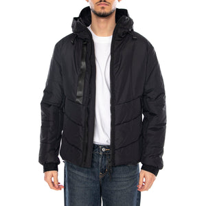 Muster Padding Jacket Black - Giacca con Cappuccio Uomo Nera OGJ027-BLACK . OFF GRID 