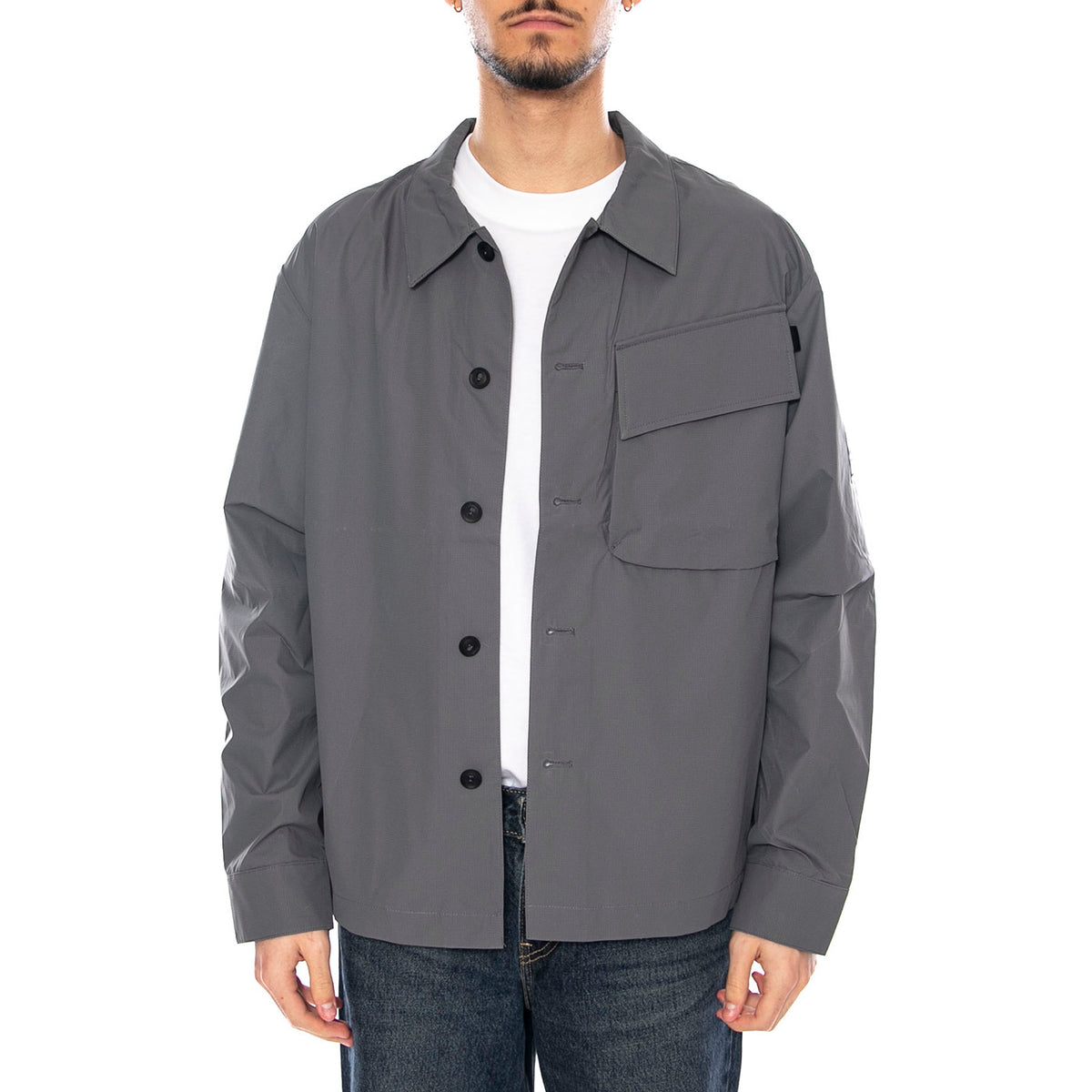 Force Overshirt Grey Stone - Giacca Uomo Grigia OGQ004-GREY STONE1 . OFF GRID 