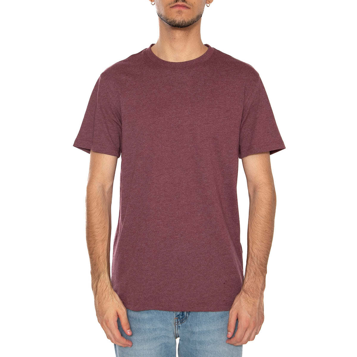 Max Life SS Stitch Tee Noos Port Royale Melange - Maglietta Girocollo Uomo Bordeaux 22025208-4811733 . ONLY & SONS 
