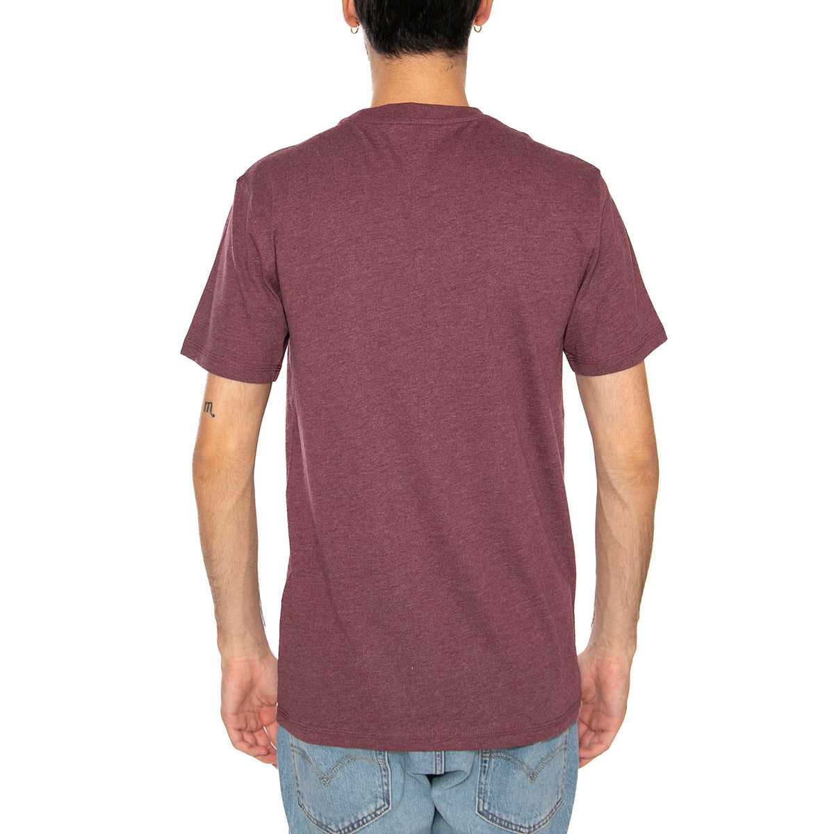 Max Life SS Stitch Tee Noos Port Royale Melange - Maglietta Girocollo Uomo Bordeaux 22025208-4811733 . ONLY & SONS 