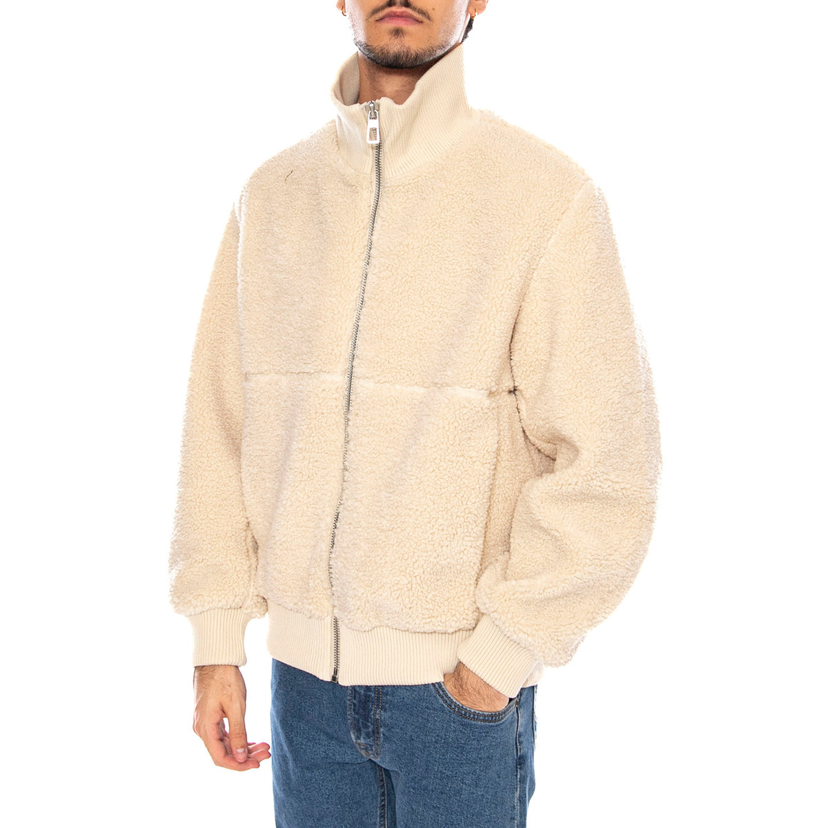 Ray Sherpa Jacket OTW Silver Lining - Giacca Uomo Ecru 22034703-4797917 . ONLY & SONS 
